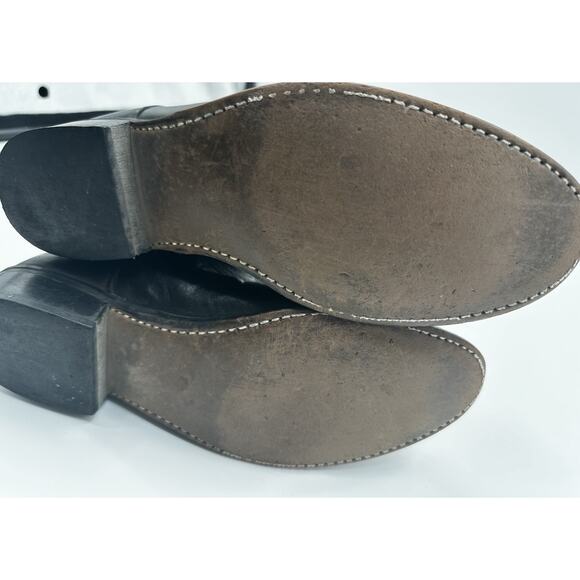 Laredo Women’s Black Leather Western Cowboy Boots Pull On USA Made 9.5 M - Picture 6 of 7